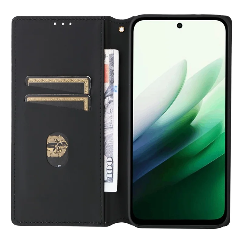 Étui Portefeuille Xiaomi Redmi 15 4G (171mm) en Cuir Imprimé Losange - Argent