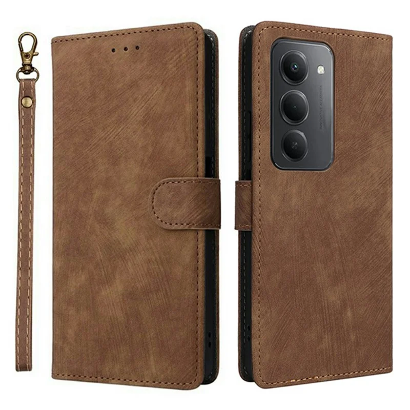 Per Xiaomi Redmi 15 5G Custodia Wallet RFID Blocking Pelle PU Custodia per Telefono con Supporto e Cinturino - Marrone
