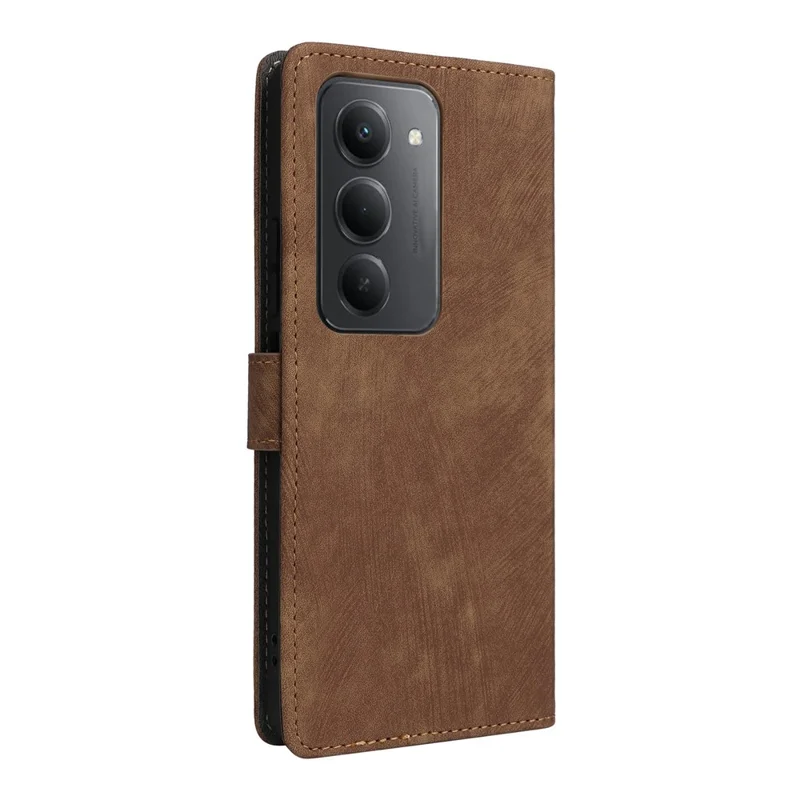 Per Xiaomi Redmi 15 5G Custodia Wallet RFID Blocking Pelle PU Custodia per Telefono con Supporto e Cinturino - Marrone