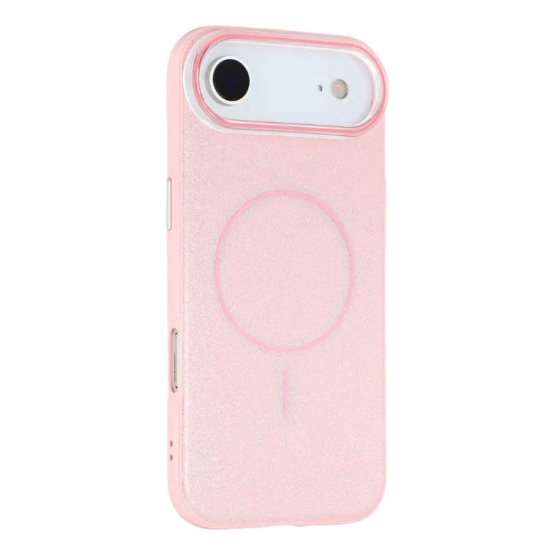 For iPhone Air Case Compatible with MagSafe Glitter Design IMD TPU + PC Phone Back Cover - Pink
