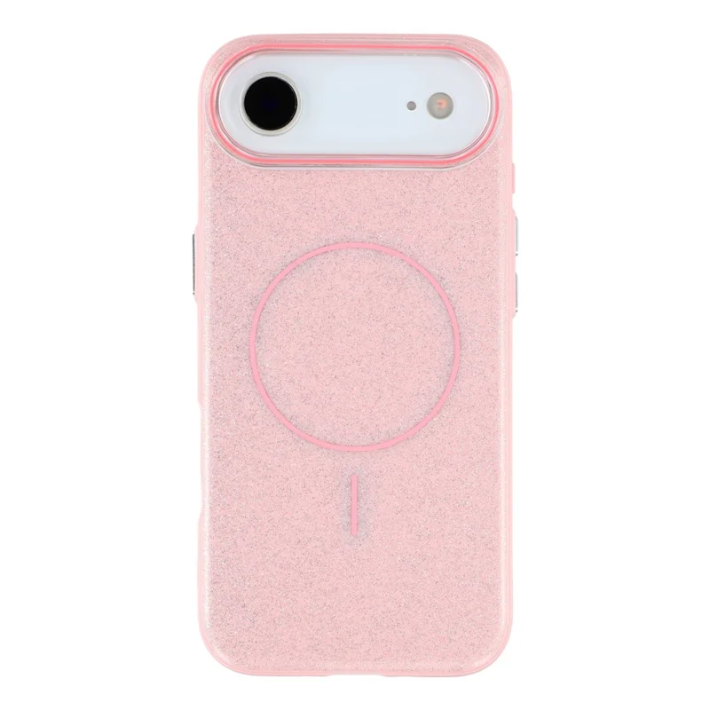 For iPhone Air Case Compatible with MagSafe Glitter Design IMD TPU + PC Phone Back Cover - Pink