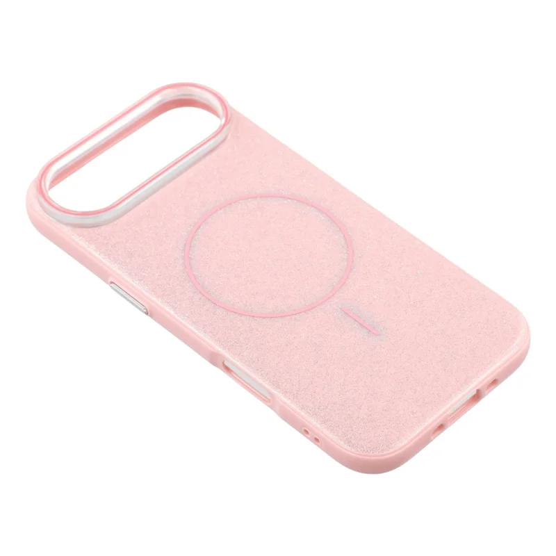 For iPhone Air Case Compatible with MagSafe Glitter Design IMD TPU + PC Phone Back Cover - Pink