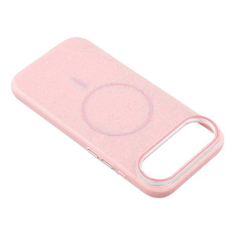 For iPhone Air Case Compatible with MagSafe Glitter Design IMD TPU + PC Phone Back Cover - Pink