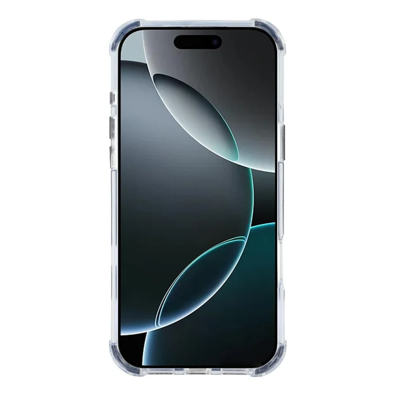 For iPhone 17 Pro Max Magnetic Case TPU PC Clear Phone Cover with Lens Frame Kickstand  /  Lens Film - Black