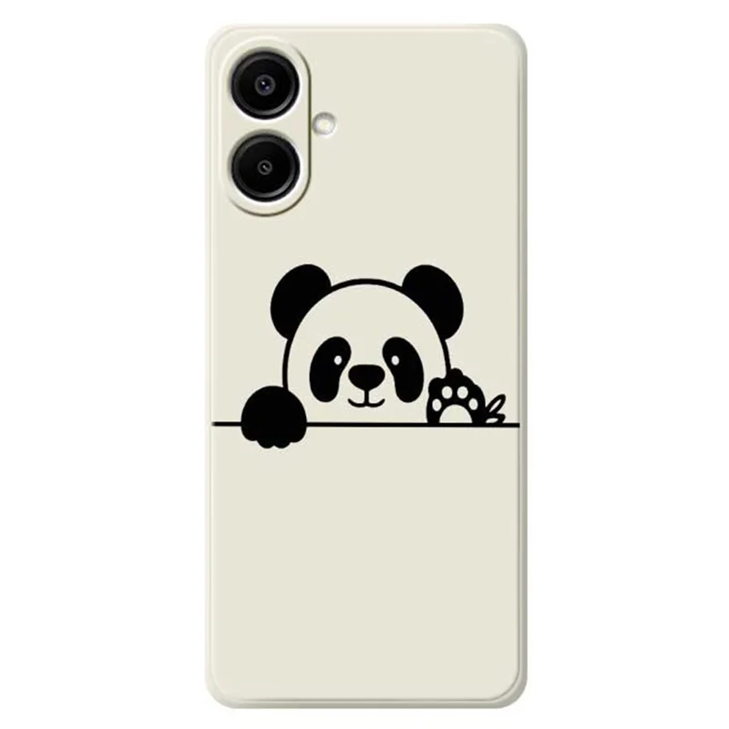 Til Samsung Galaxy A07 4G Taske med Pandahovedmønster, Lige Kant, TPU Telefon Bagdæksel - Beige