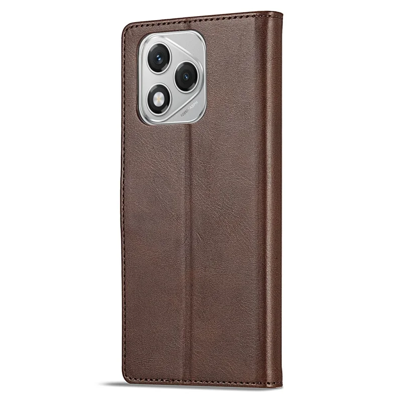 LC.IMEEKE لجهاز Honor 400 Lite 5G غطاء جلد صناعي بملمس جلد العجل مع حامل ومحفظة - بني