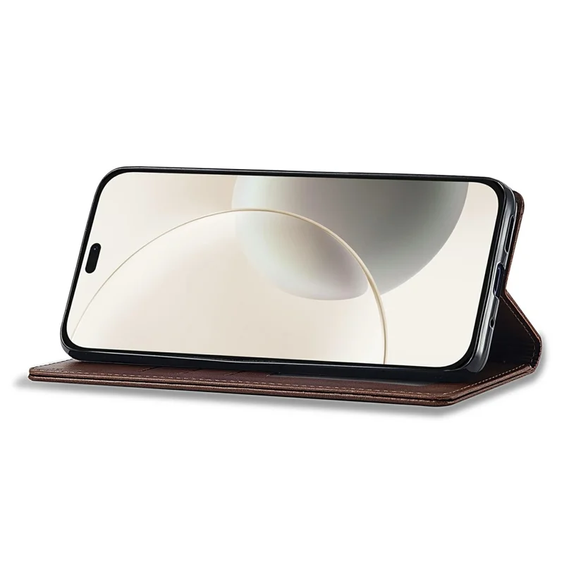 LC.IMEEKE لجهاز Honor 400 Lite 5G غطاء جلد صناعي بملمس جلد العجل مع حامل ومحفظة - بني