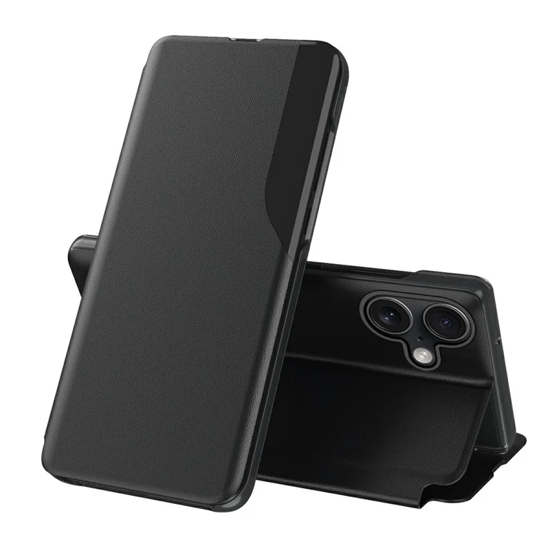 AMORUS For iPhone 17 Case Folio Flip Stand PU Leather Phone Cover - Black