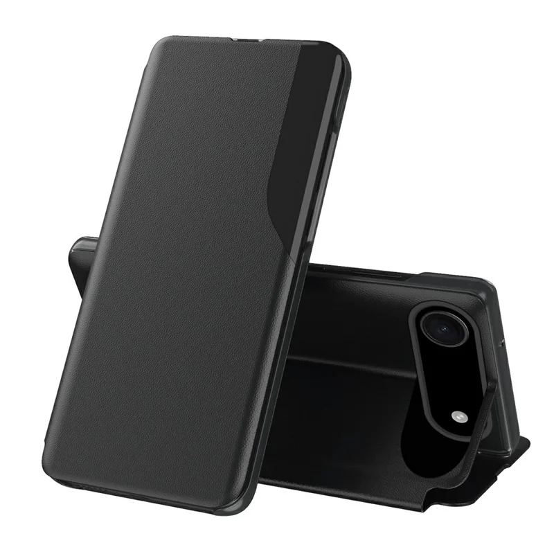 AMORUS For iPhone Air Case Folio Flip Stand PU Leather Phone Cover - Black