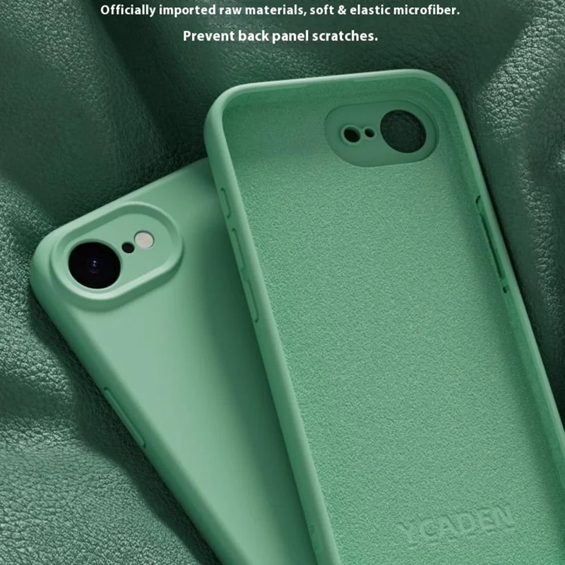 Étui pour iPhone 16e YCADEN Couverture arrière de téléphone en TPU avec découpes précises - Vert herbe