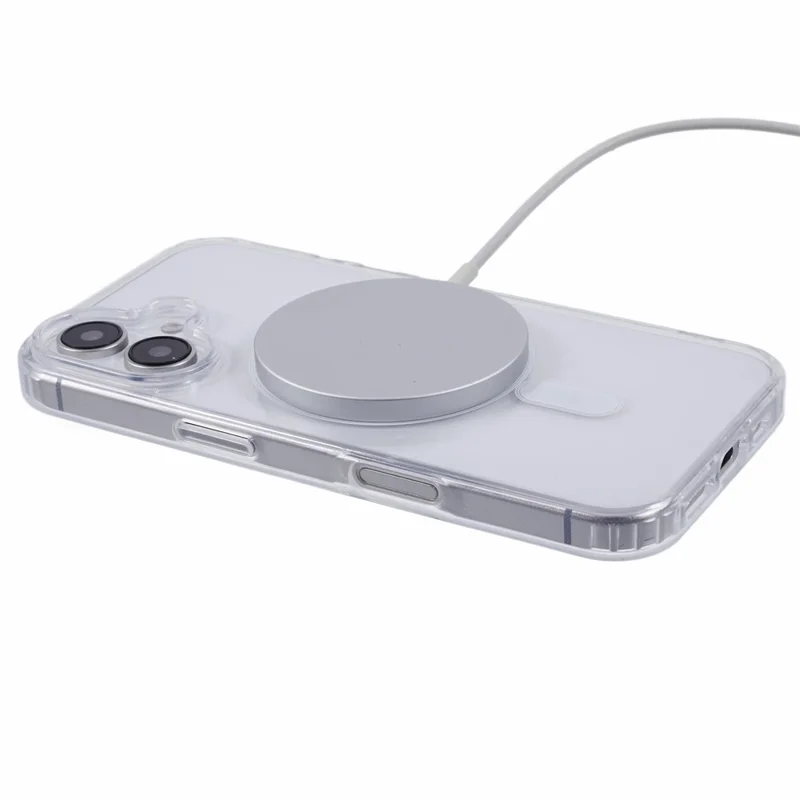 For iPhone 17 Magnetic Case Acrylic + TPU Clear Phone Cover