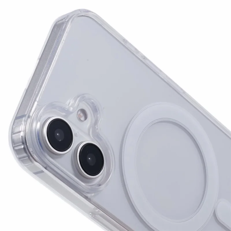 For iPhone 17 Magnetic Case Acrylic + TPU Clear Phone Cover
