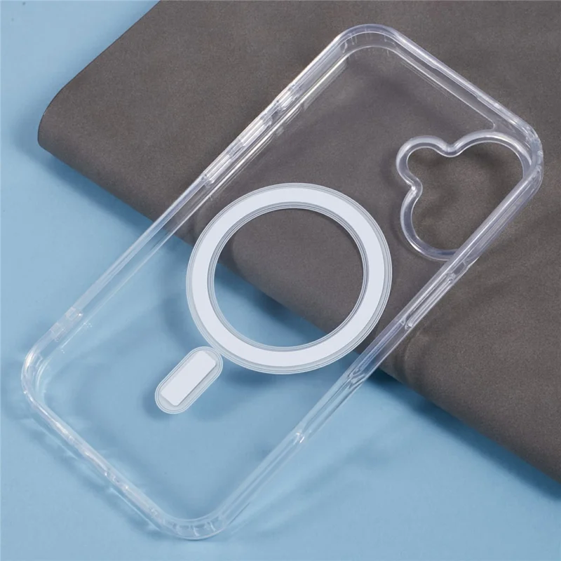 For iPhone 17 Magnetic Case Acrylic + TPU Clear Phone Cover