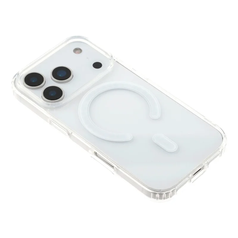 For iPhone 17 Pro Magnetic Case Acrylic + TPU Clear Phone Cover