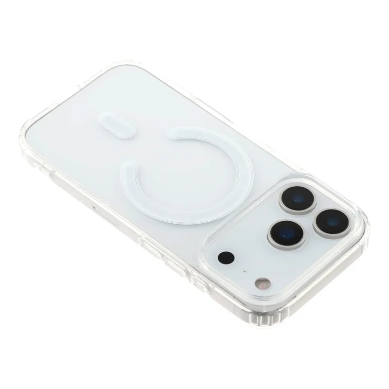 For iPhone 17 Pro Magnetic Case Acrylic + TPU Clear Phone Cover
