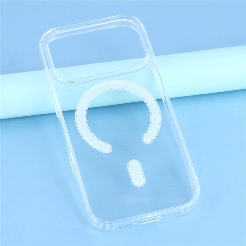 For iPhone 17 Pro Magnetic Case Acrylic + TPU Clear Phone Cover