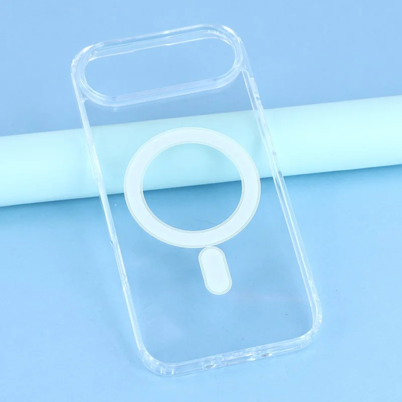 For iPhone 17 Air Magnetic Case Acrylic + TPU Clear Phone Cover