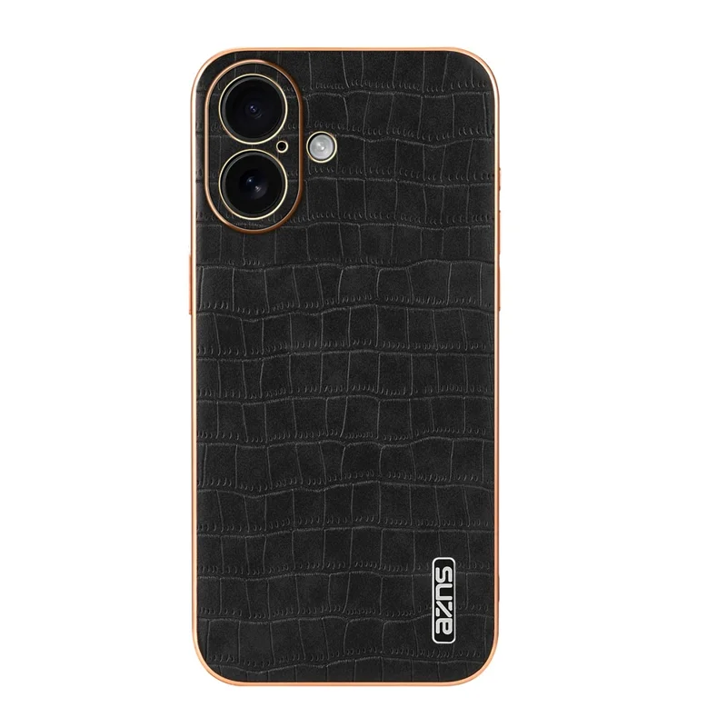 Étui pour iPhone 17 AZNS Texture de crocodile électroplaqué PU + TPU - Noir