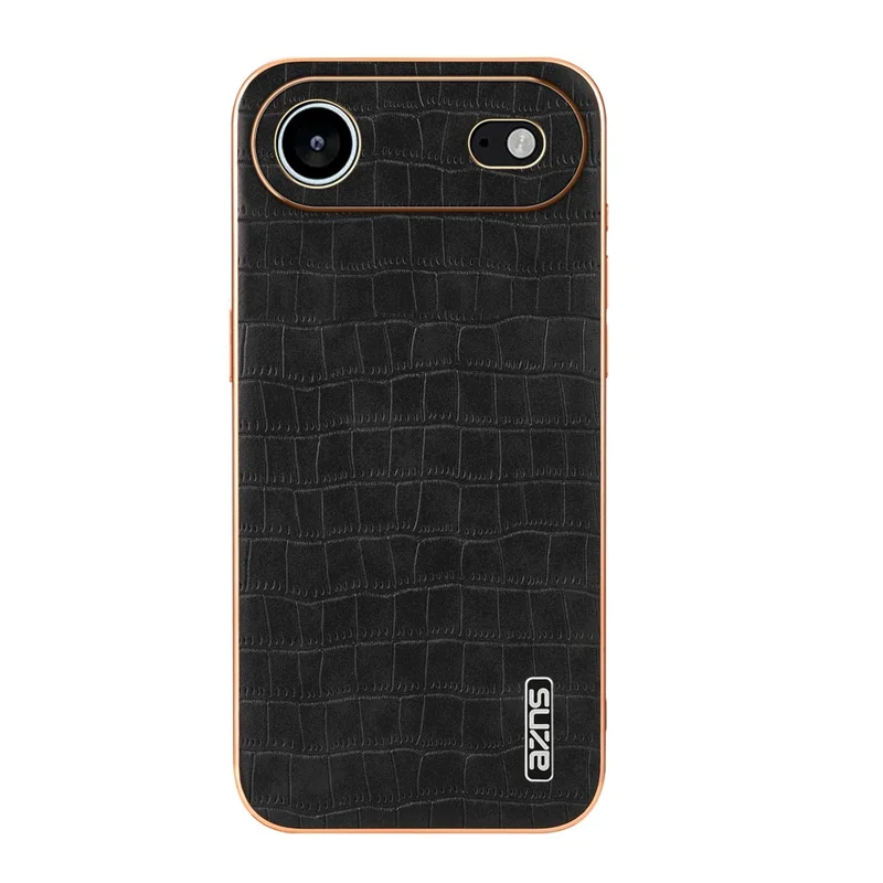Funda AZNS para iPhone 17 Air con textura de cocodrilo electropulido, cubierta de teléfono PU + TPU - Negro