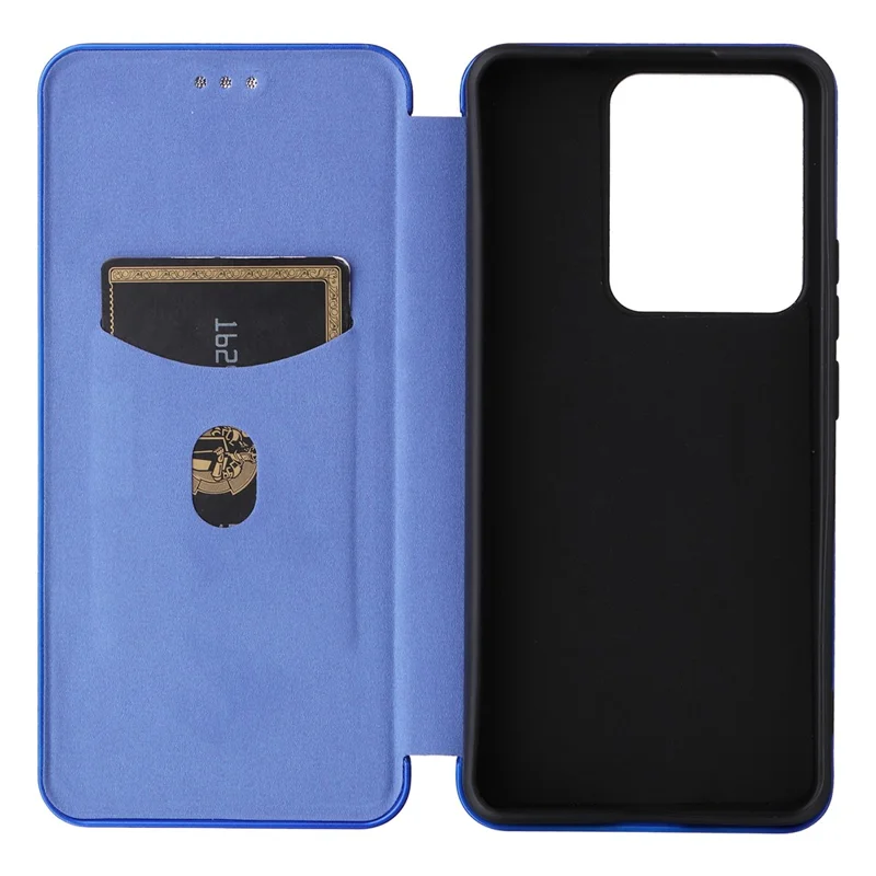 For Realme 15 Pro 5G  /  15 5G Case Carbon Fiber Texture Drop-Proof PU Leather Phone Cover - Blue