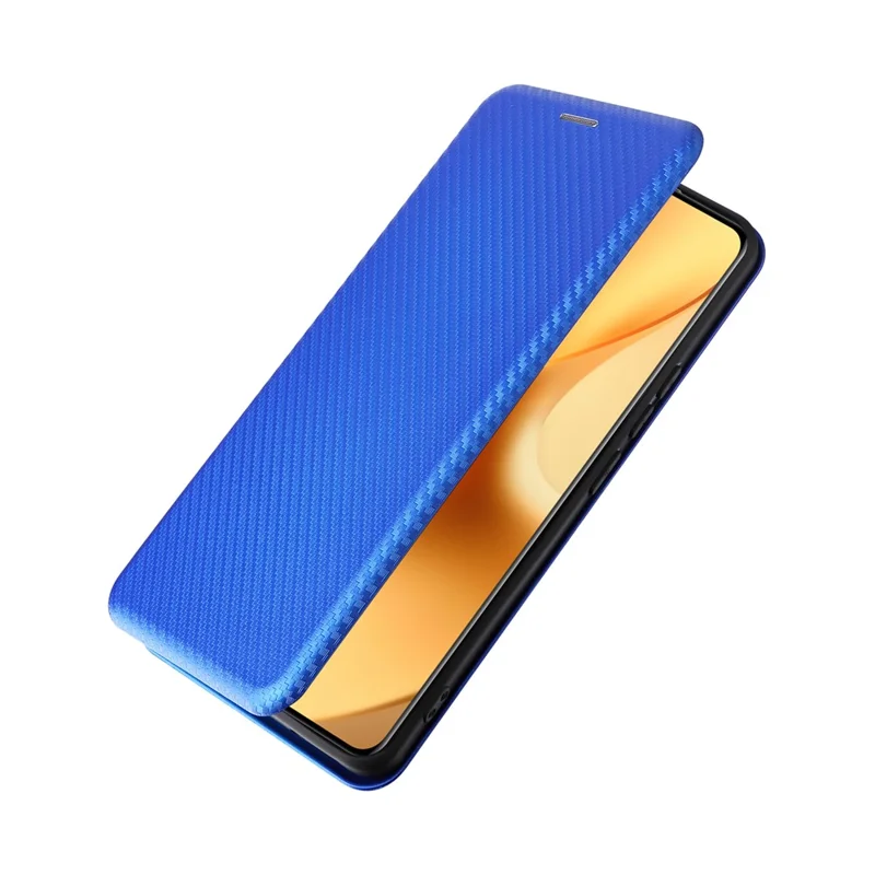 For Realme 15 Pro 5G  /  15 5G Case Carbon Fiber Texture Drop-Proof PU Leather Phone Cover - Blue