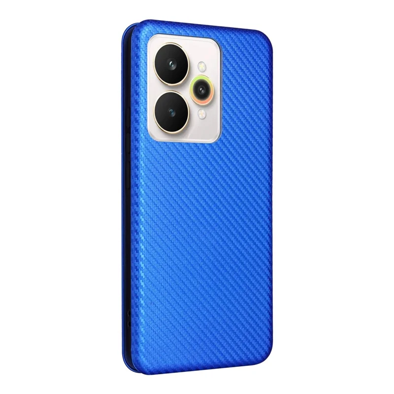 For Realme 15 Pro 5G  /  15 5G Case Carbon Fiber Texture Drop-Proof PU Leather Phone Cover - Blue