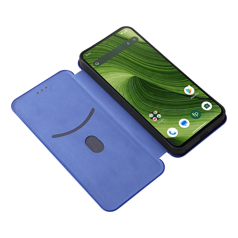 Capa de Telefone Fairphone 6 Textura de Fibra de Carbono à Prova de Quedas Couro PU - Azul