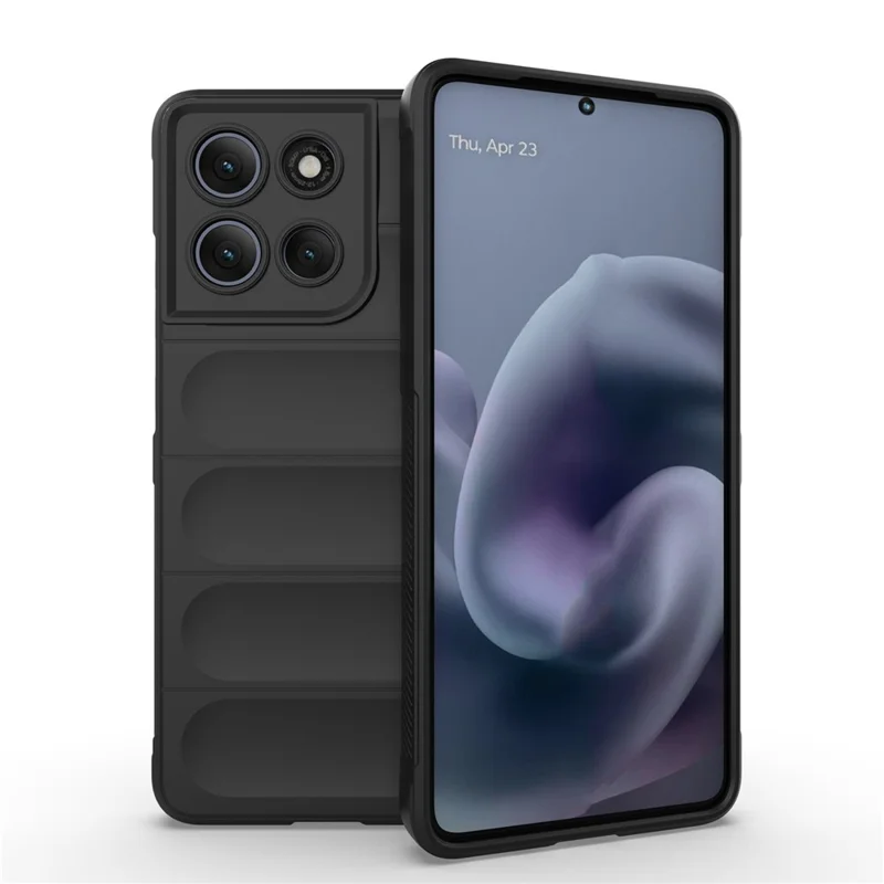 For Motorola Moto G86 Power 5G Case Anti-Drop Soft TPU Rugged Phone Back Cover - Black