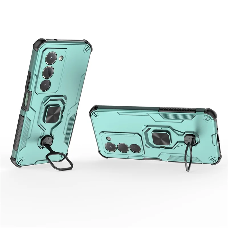 For Xiaomi Redmi 15 5G (Global) (169mm) Case Rotatable Ring Kickstand PC + TPU Shockproof Phone Cover - Green