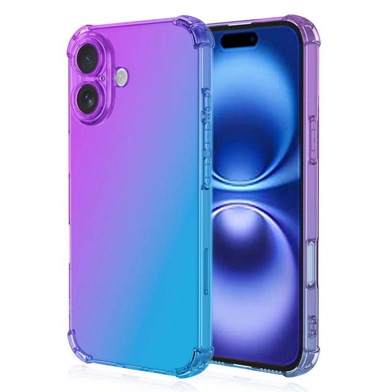 Чехол для iPhone 17 с градиентным цветом, TPU-чехол для телефона с противоударной защитой - Фиолетовый / Синий