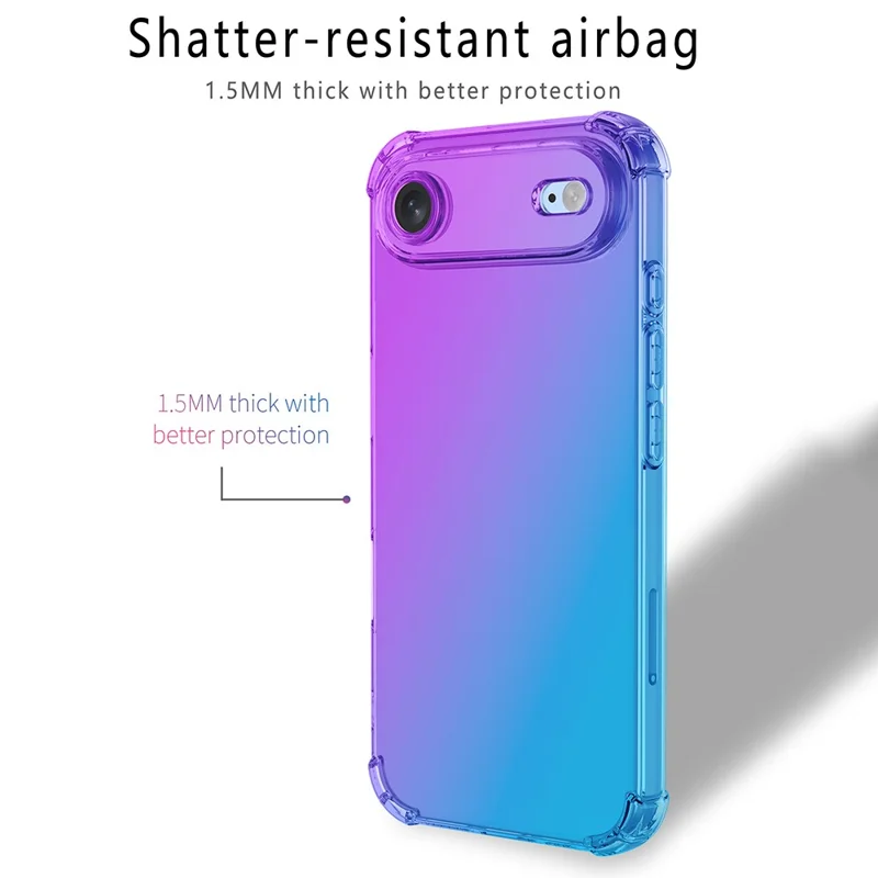 TPU-telefoonhoesje met gradientkleur voor iPhone Air, valbestendig hoesje - Paars / Blauw