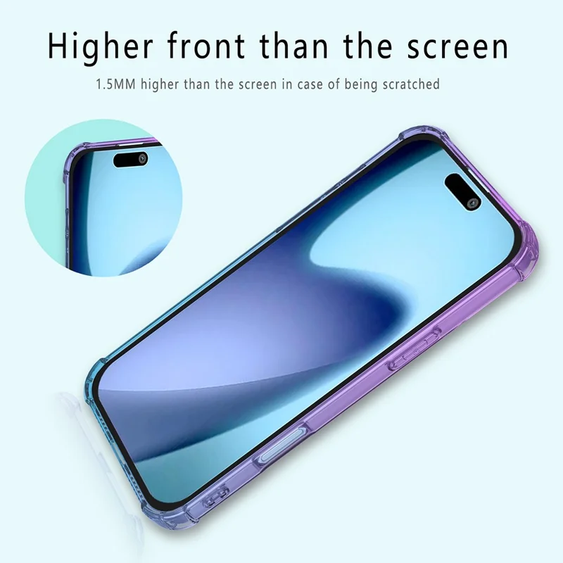 TPU-telefoonhoesje met gradientkleur voor iPhone Air, valbestendig hoesje - Paars / Blauw