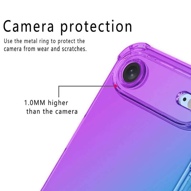 TPU-telefoonhoesje met gradientkleur voor iPhone Air, valbestendig hoesje - Paars / Blauw