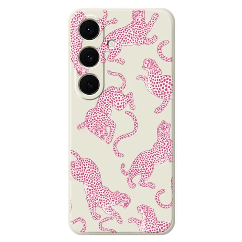 For Samsung Galaxy S25 FE Case Leopards Pattern Printing Straight Edge TPU Phone Back Cover - Beige