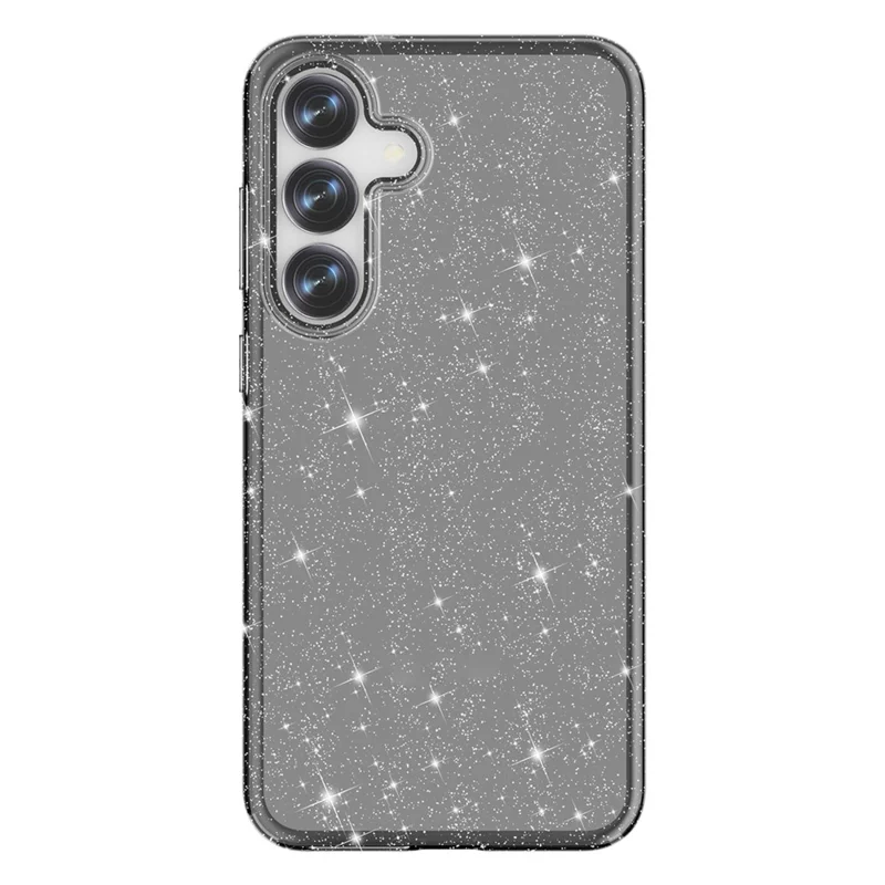 Cover per Samsung Galaxy S25+ / S24+ AMORUS Custodia Morbida TPU Retro Rigido PC Antiurto per Telefono - Nero Glitter