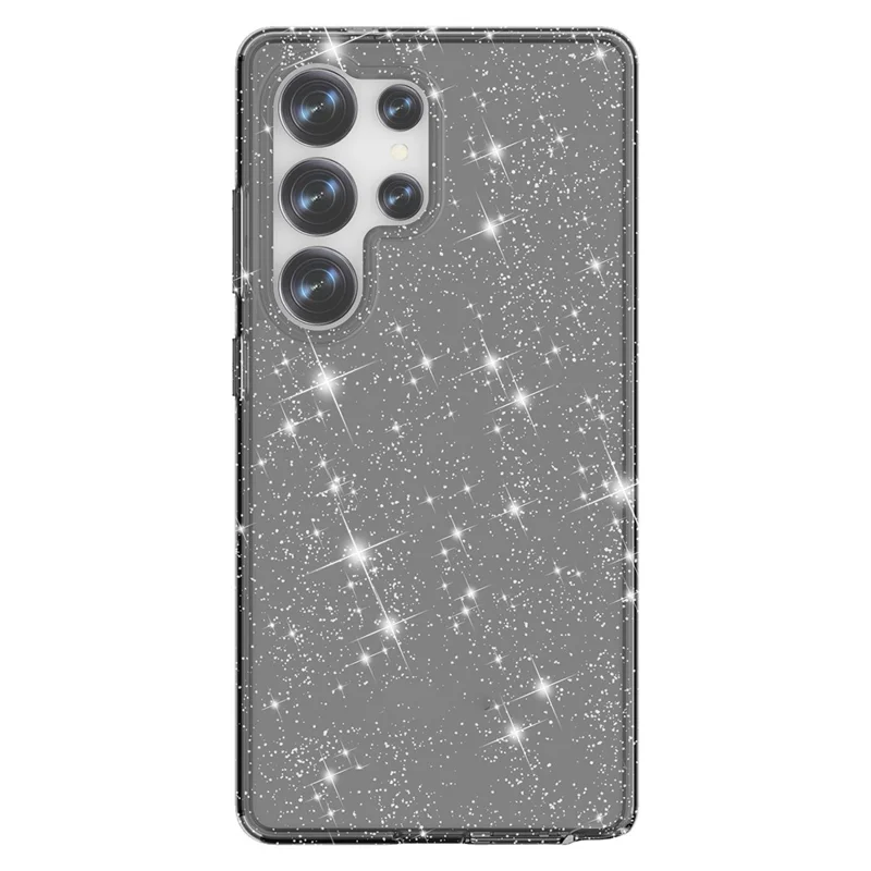 AMORUS For Samsung Galaxy S23 Ultra Case Soft TPU Hard PC Back Shockproof Phone Cover - Glitter Black