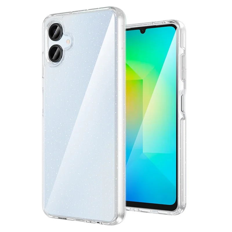 AMORUS для Samsung Galaxy A06 4G Чехол Мягкий TPU Жесткий ПК Задняя Ударопрочная Телефонная Крышка - Блестящий Белый