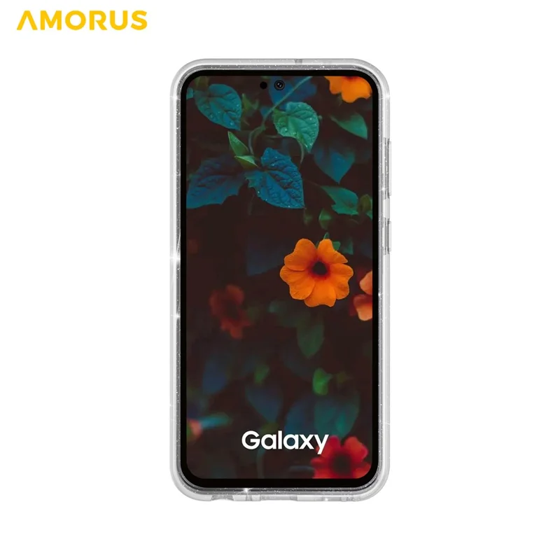 AMORUS For Samsung Galaxy A36 5G / A56 5G Case Soft TPU Hard PC Back Shockproof Phone Cover - Glitter White