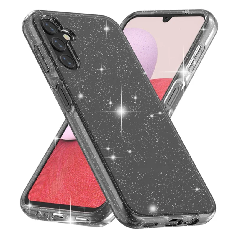 AMORUS For Samsung Galaxy A14 5G / 4G Case Soft TPU Hard PC Back Shockproof Phone Cover - Glitter Black