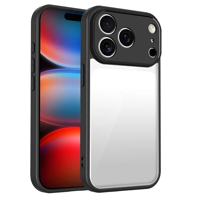 For iPhone 17 Pro Case Matte Skin Touch Clear PC + TPU Shockproof Phone Back Cover - Zwart