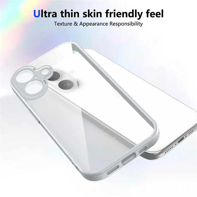 Voor iPhone 17 hoesje mat met aanraking van de huid duidelijk PC + TPU stootvaste telefoon achterklep - Grijs