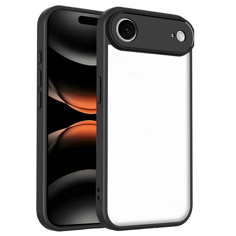 For iPhone Air Case Matte Skin Touch Clear PC + TPU Shockproof Phone Back Cover - Black