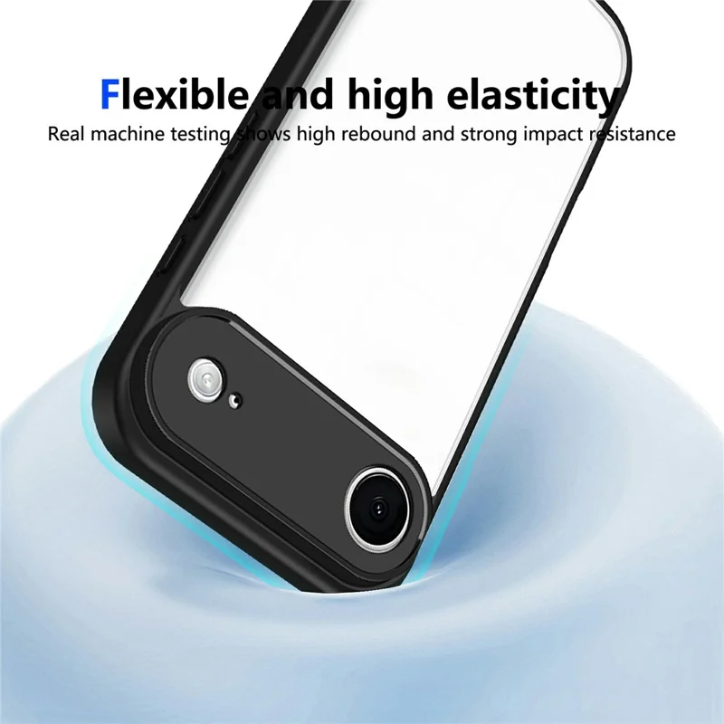 For iPhone Air Case Matte Skin Touch Clear PC + TPU Shockproof Phone Back Cover - Black