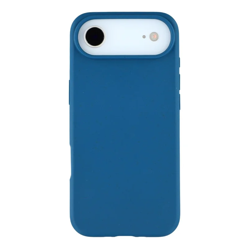 Étui pour iPhone 17 Air Biodégradable Paille de blé + Coque de téléphone mate en TPU - Bleu