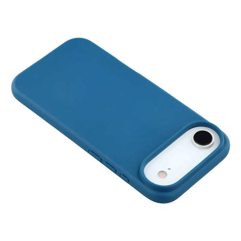 Étui pour iPhone 17 Air Biodégradable Paille de blé + Coque de téléphone mate en TPU - Bleu