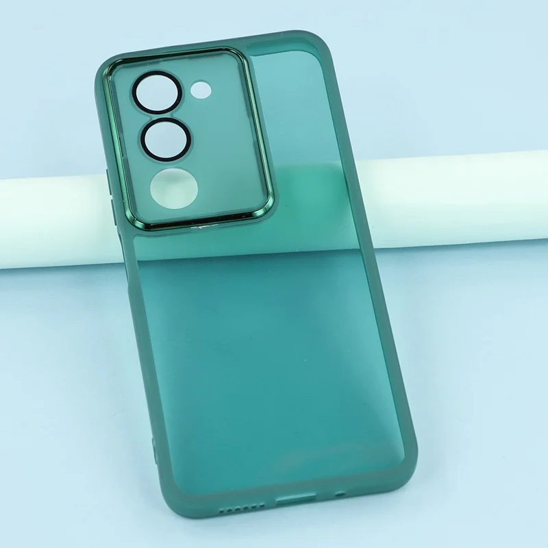 Cover per Xiaomi Redmi 15 5G (Globale) (169mm) - Cornice Fotocamera Elettroplaccata TPU - Trasparente Verde