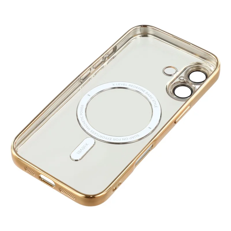 Étui pour iPhone 17 X-LEVEL Compatible avec MagSafe Protection complète de la caméra Étui de téléphone TPU - Or