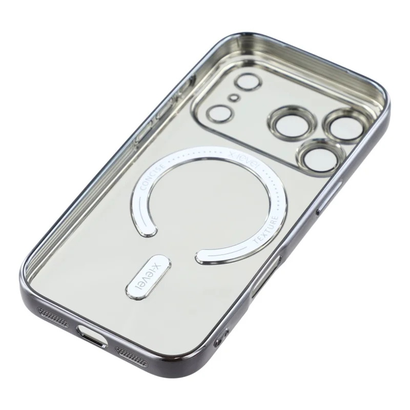 Étui compatible avec iPhone 17 Pro Max X-LEVEL avec protection complète de la caméra en TPU et MagSafe - Gris