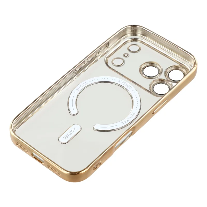 X-LEVEL For iPhone 17 Pro Max Case Compatible with MagSafe Full Camera Protection TPU Phone Cover - Gold