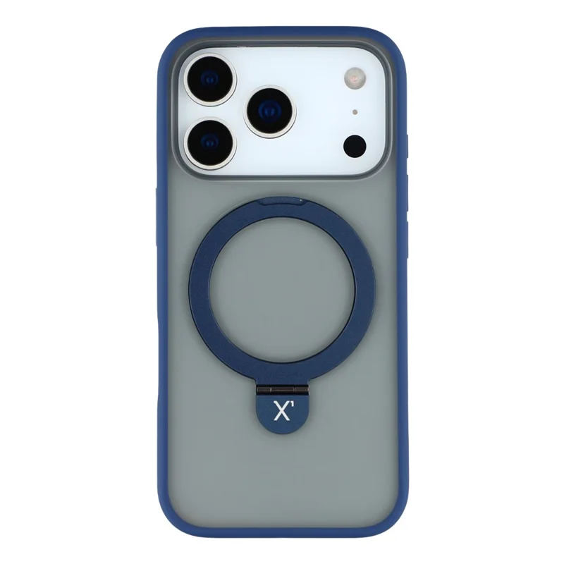 X-LEVEL For iPhone 17 Pro Max Case Metal Kickstand TPU PC Phone Back Cover - Blue